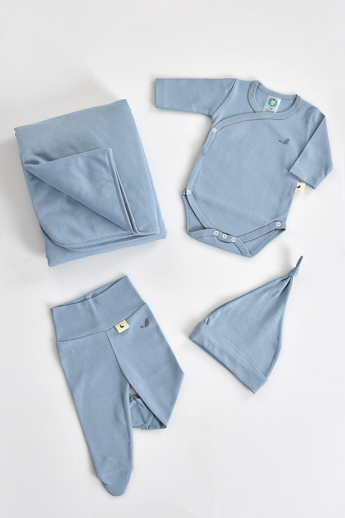 Conjunto bebé 4 peças algodão orgânico