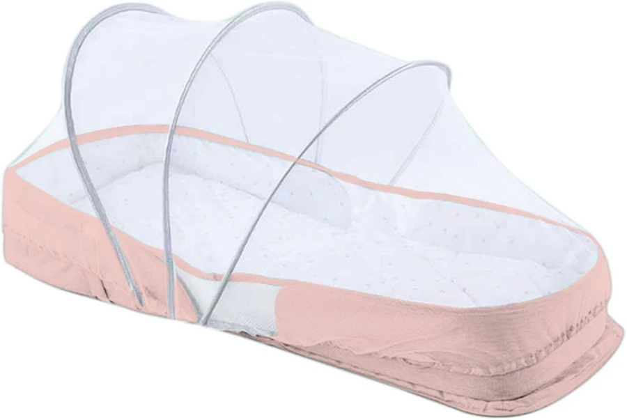 Cama de viagem 2 em 1 Kikkaboo rosa