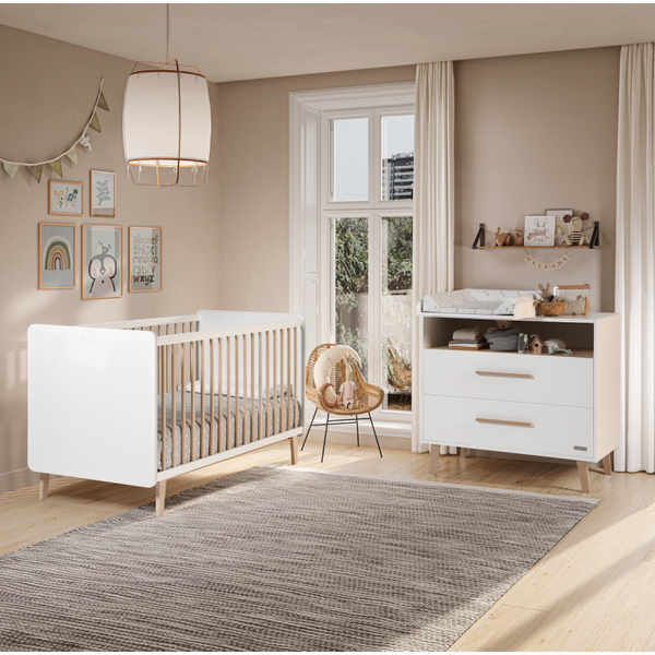 Cama Convertível Micuna Big Trevi – Branco/Madeira