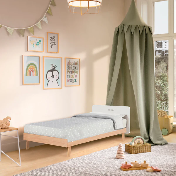 Cama Convertível Micuna Big Trevi – Branco/Madeira