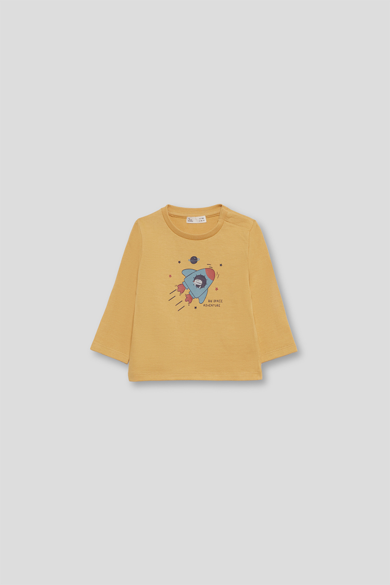 T-shirt manga comprimida menino