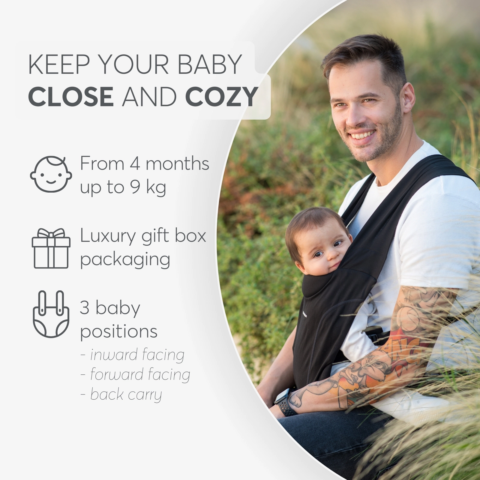 Porta-bebé Riley preto