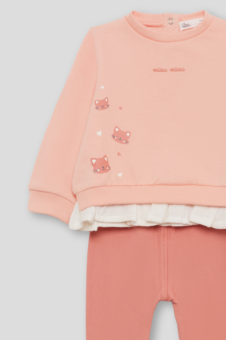 Conjunto 2 pcs menina miau miau