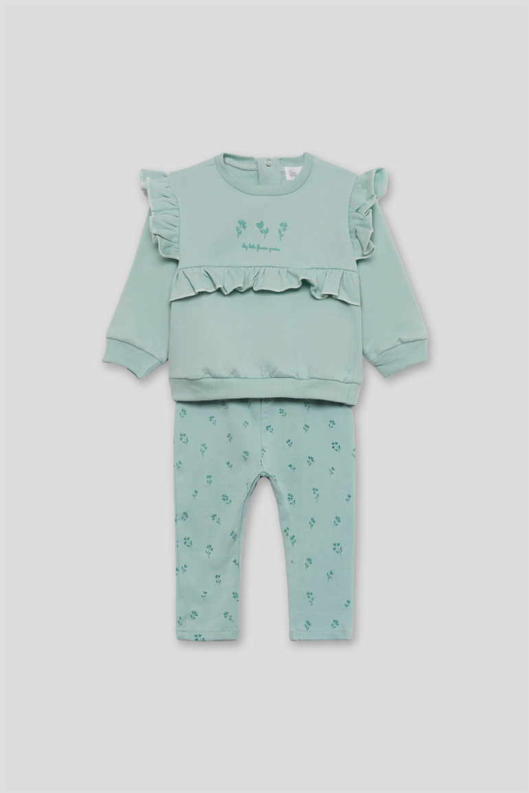 Conjunto 2 pcs verde agua menina