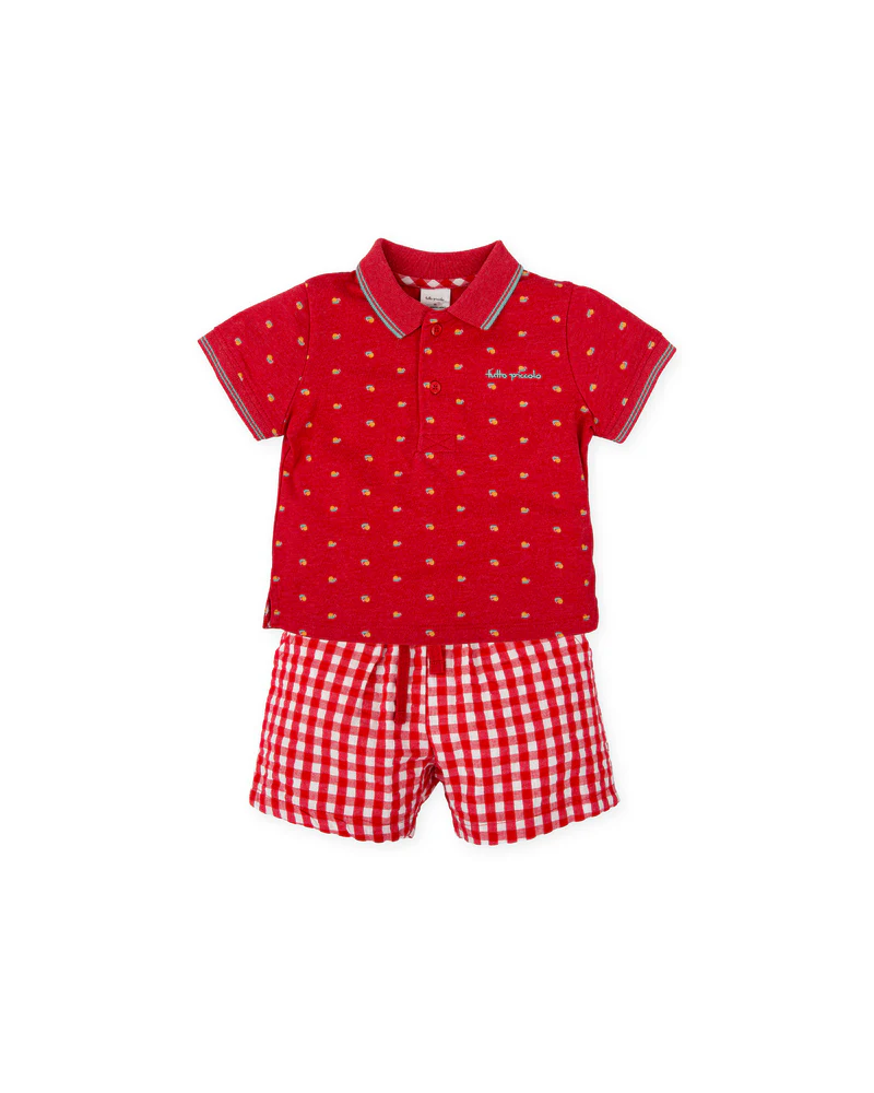 Conjunto 2pcs vermelho menino