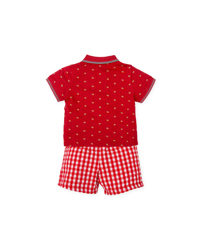Conjunto 2pcs vermelho menino