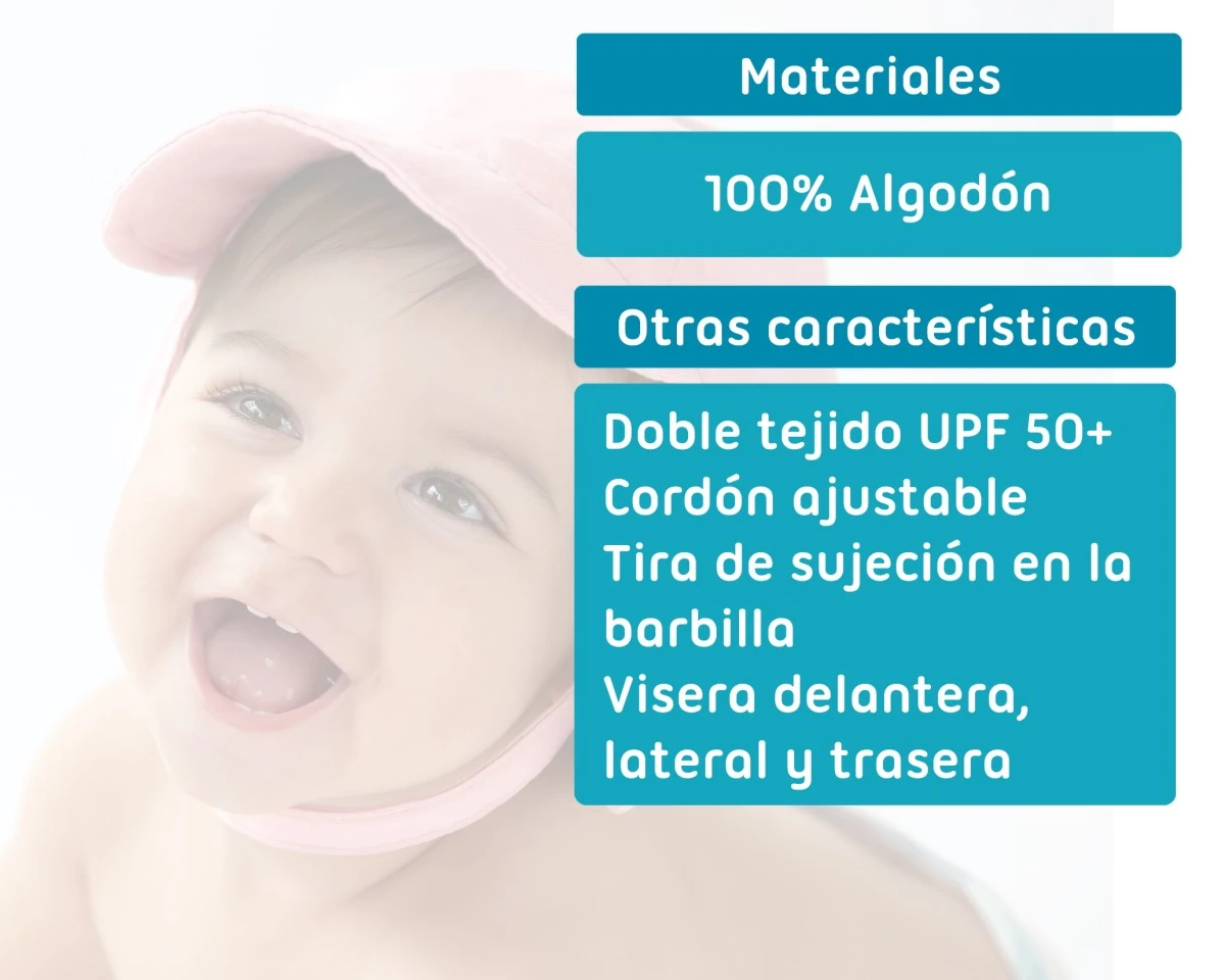 Boné de bebé com proteção solar upf50+