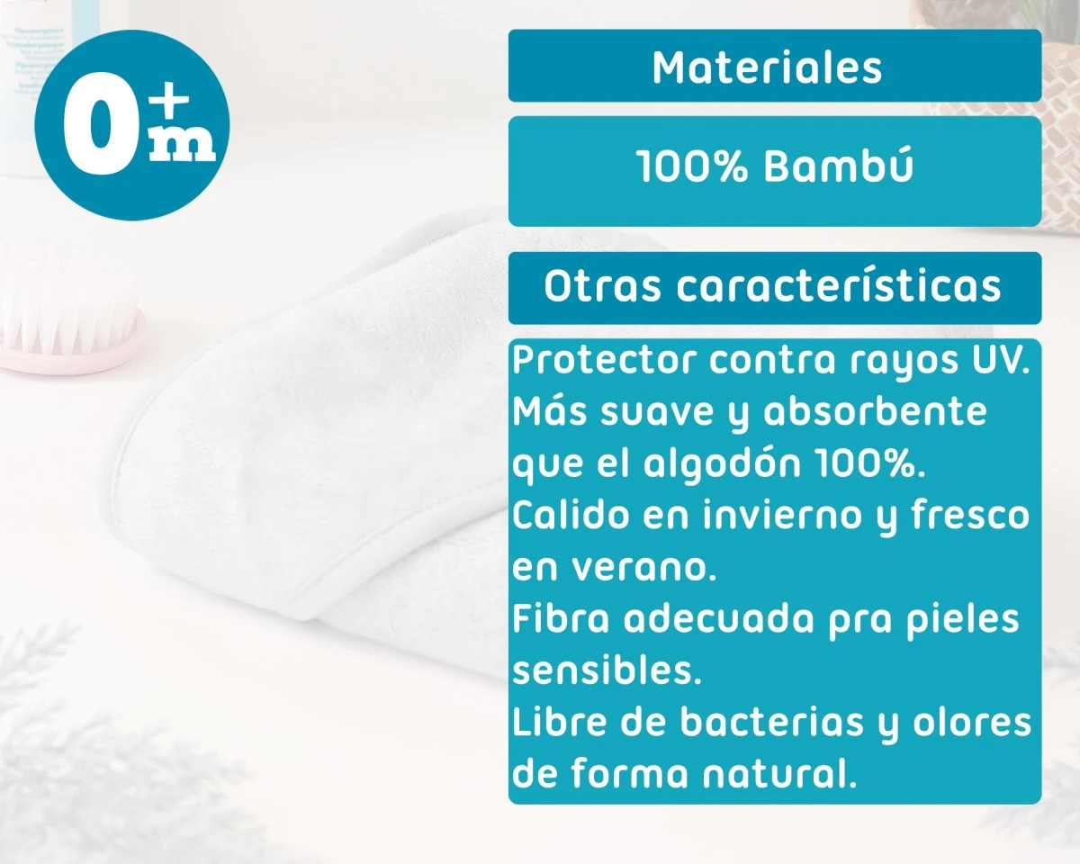 Toalha de banho de bambu 100x100cm