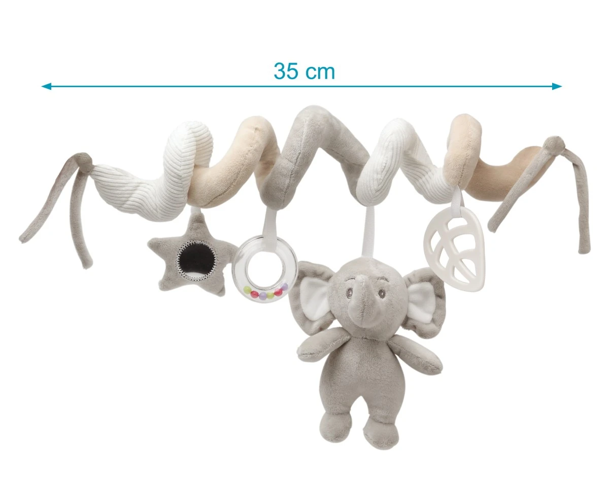 Peluche espiral elefante cinza