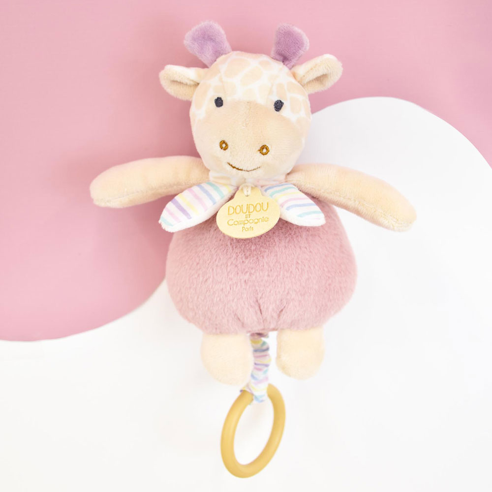Peluche C/ Caixa Musical – Girafa rosa - 20 cm