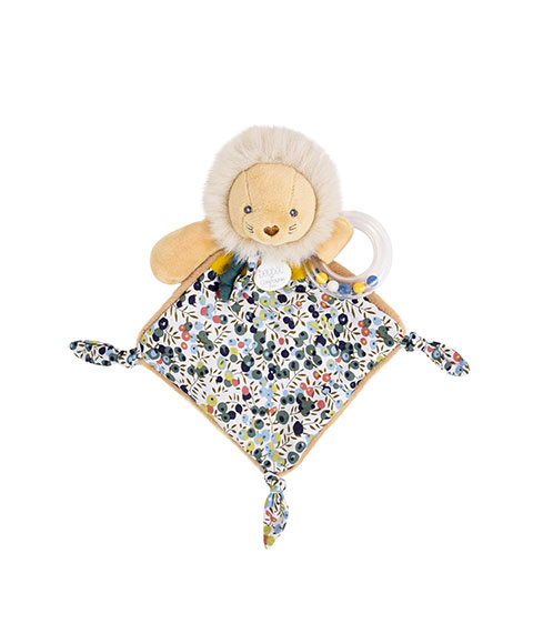 Doudou com chocalho e bolinhas «Leão» - 22 cm - Bohaime