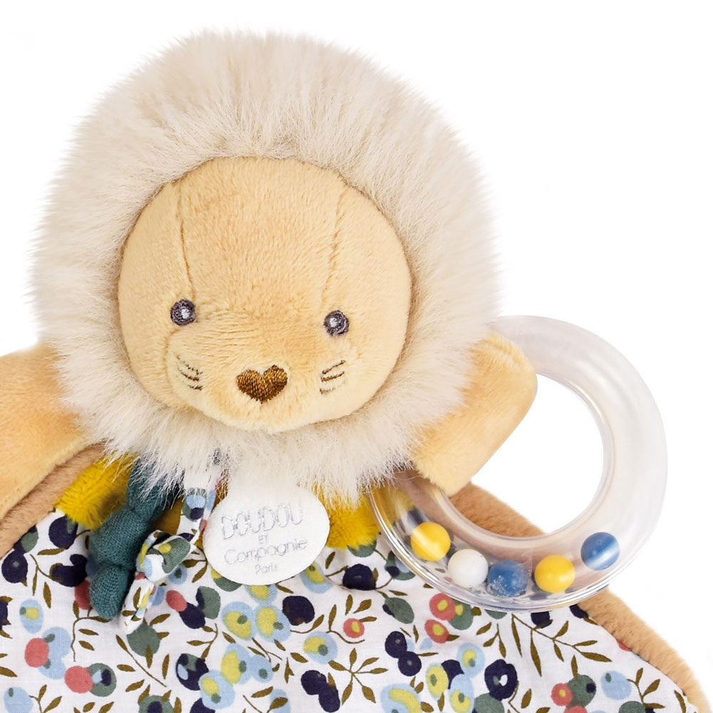 Doudou com chocalho e bolinhas «Leão» - 22 cm - Bohaime