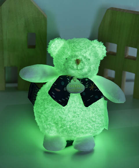 Peluche luminescente ours - 17 cm - Clair de Lune