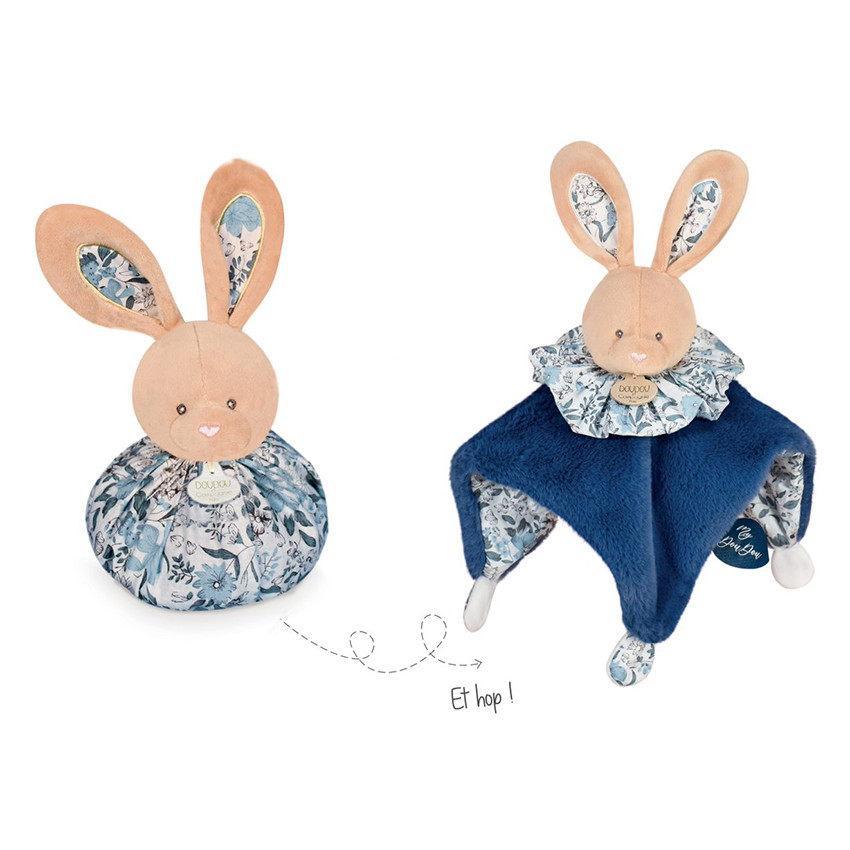 Doudou em forma de bola - coelho azul