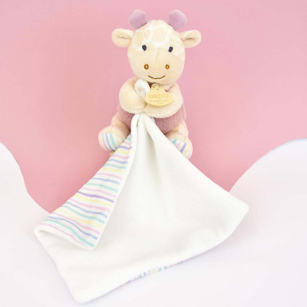 Doudou girafe rosa - 11cm