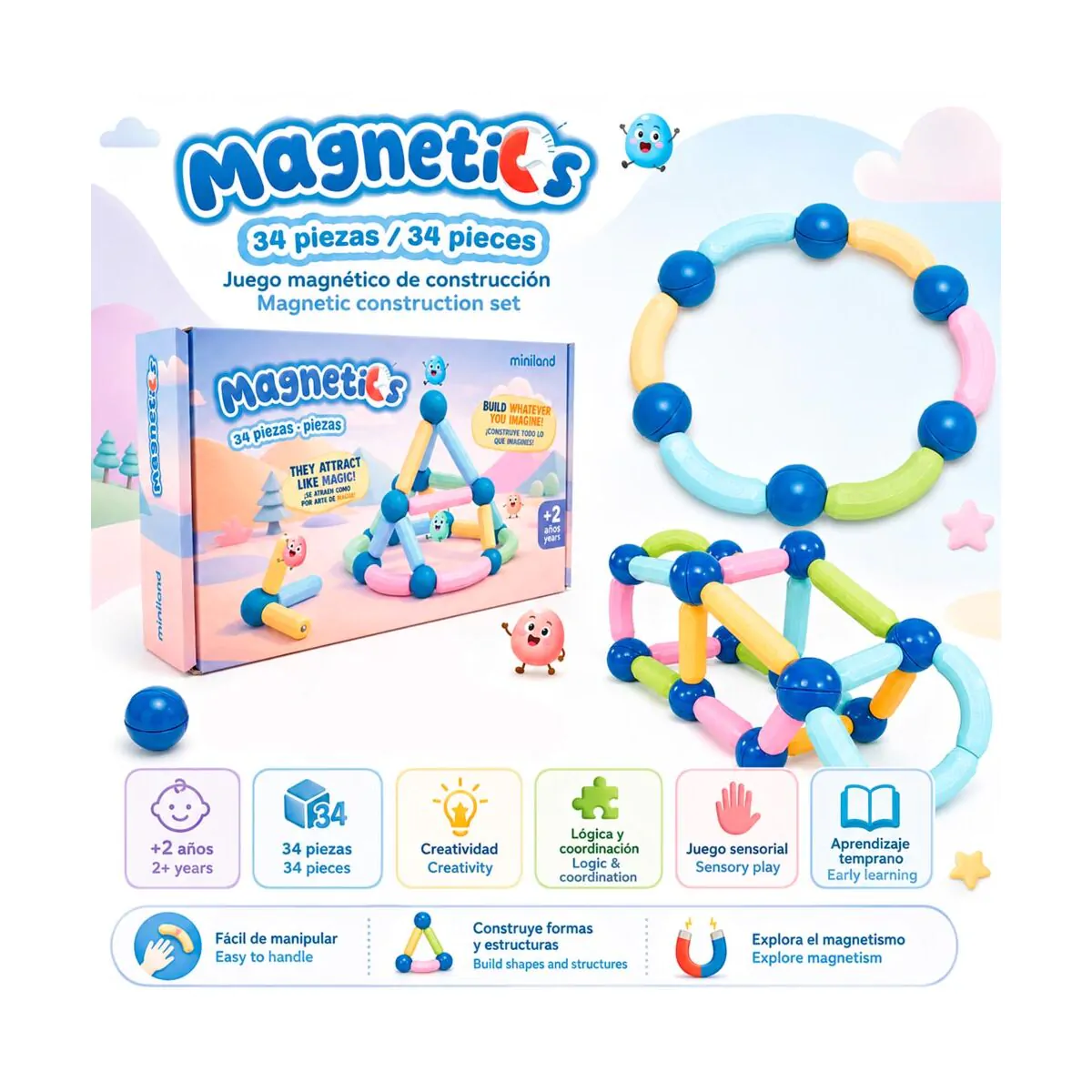 Jogo magnetico 34 pcs