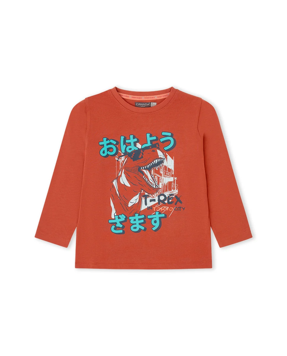 T-shirt manga comprimida criança CH