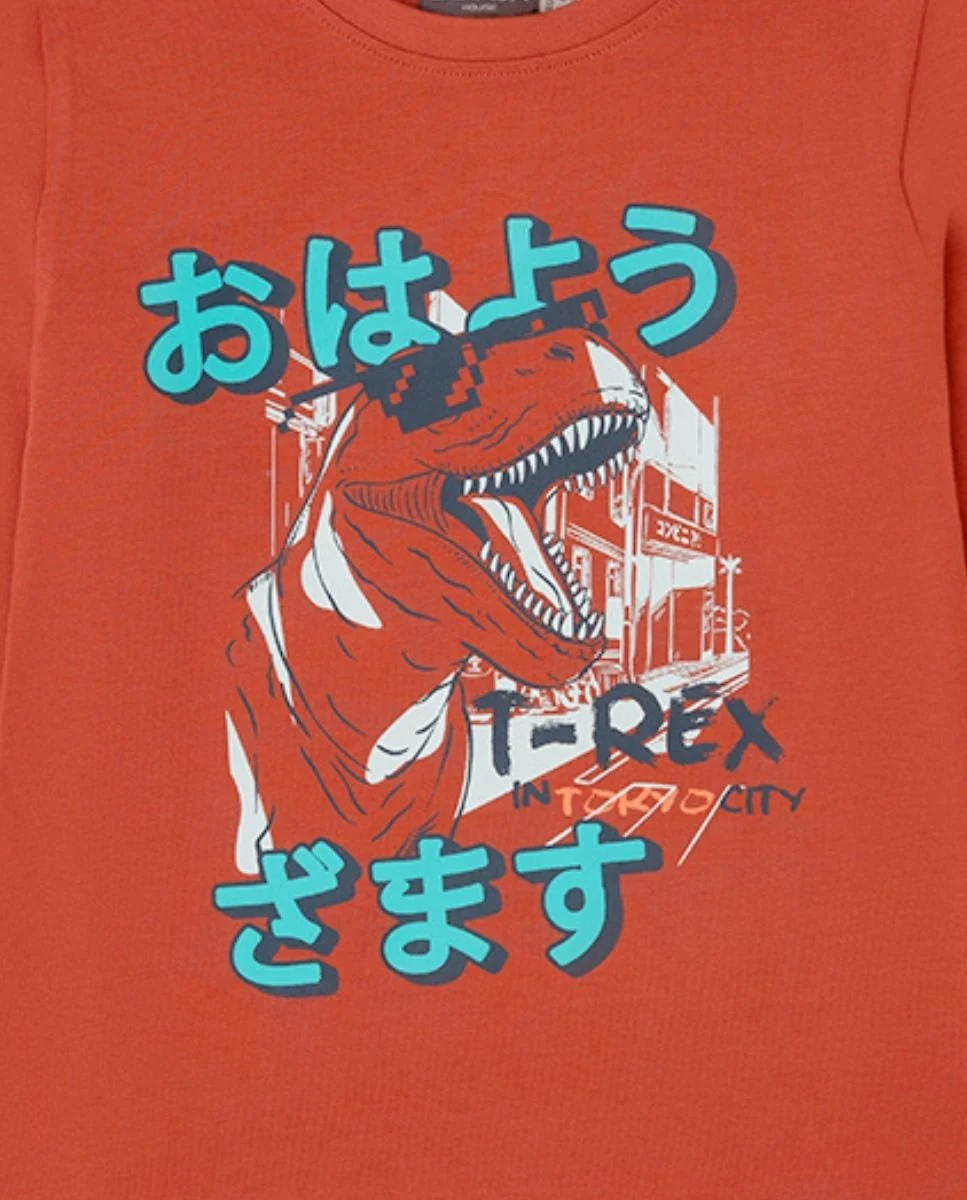 T-shirt manga comprimida criança CH