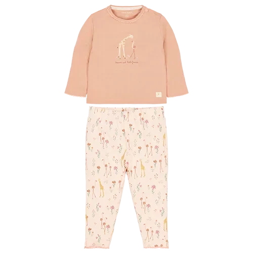 Pijama de duas peças com estampa de safari florido