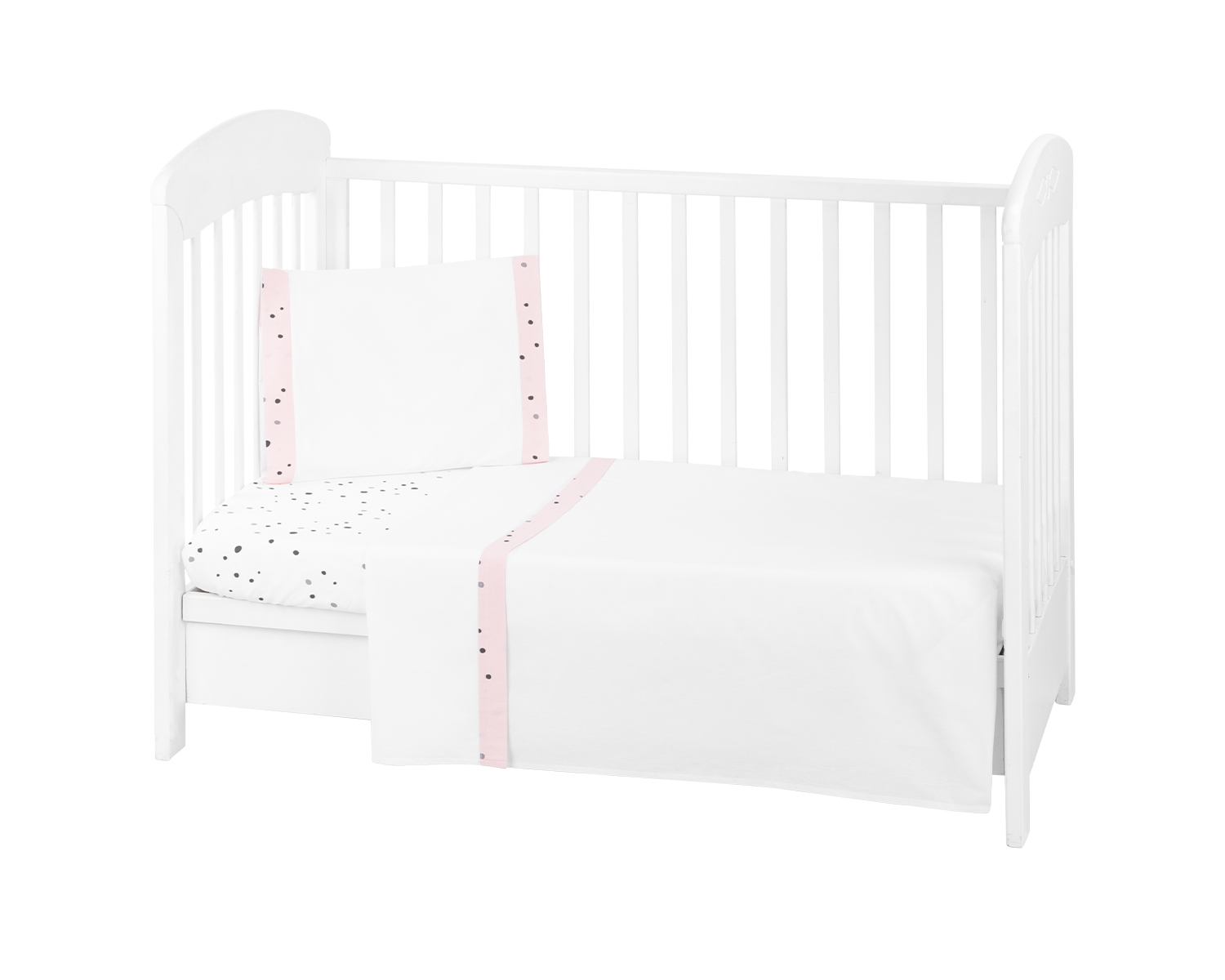Conjunto de cama Bear with me rosa de 3 pcs - 120x60cm