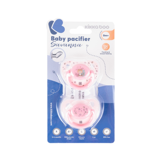 Chupeta 0–6 meses rosa (2 un)