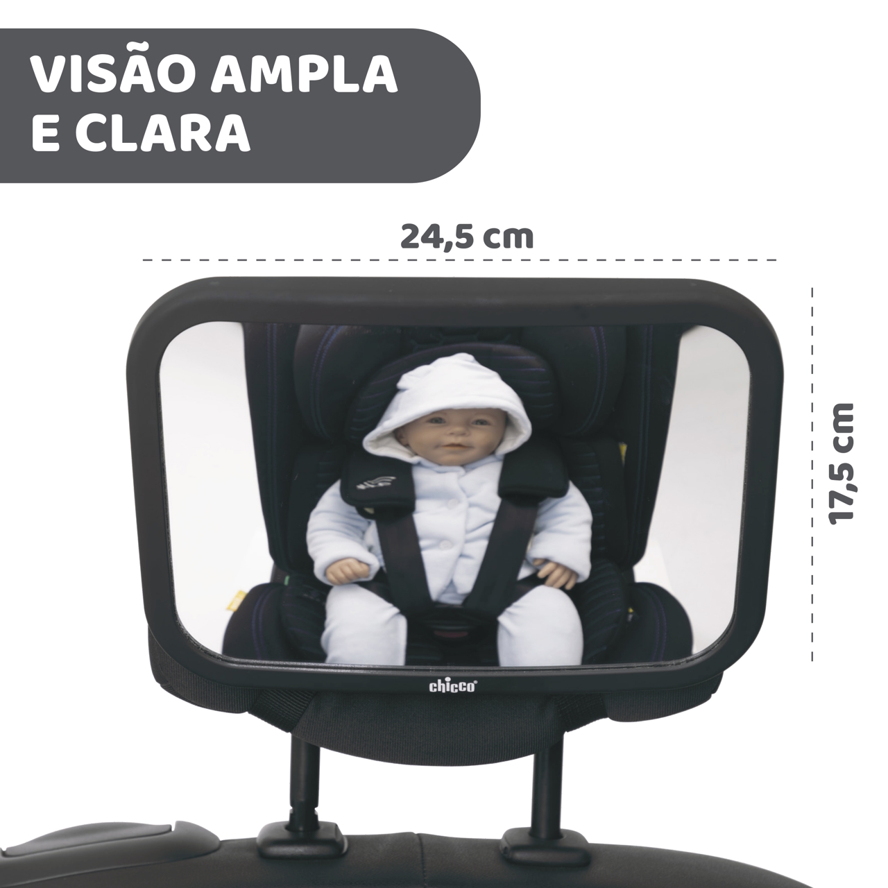 Espelho para banco traseiro