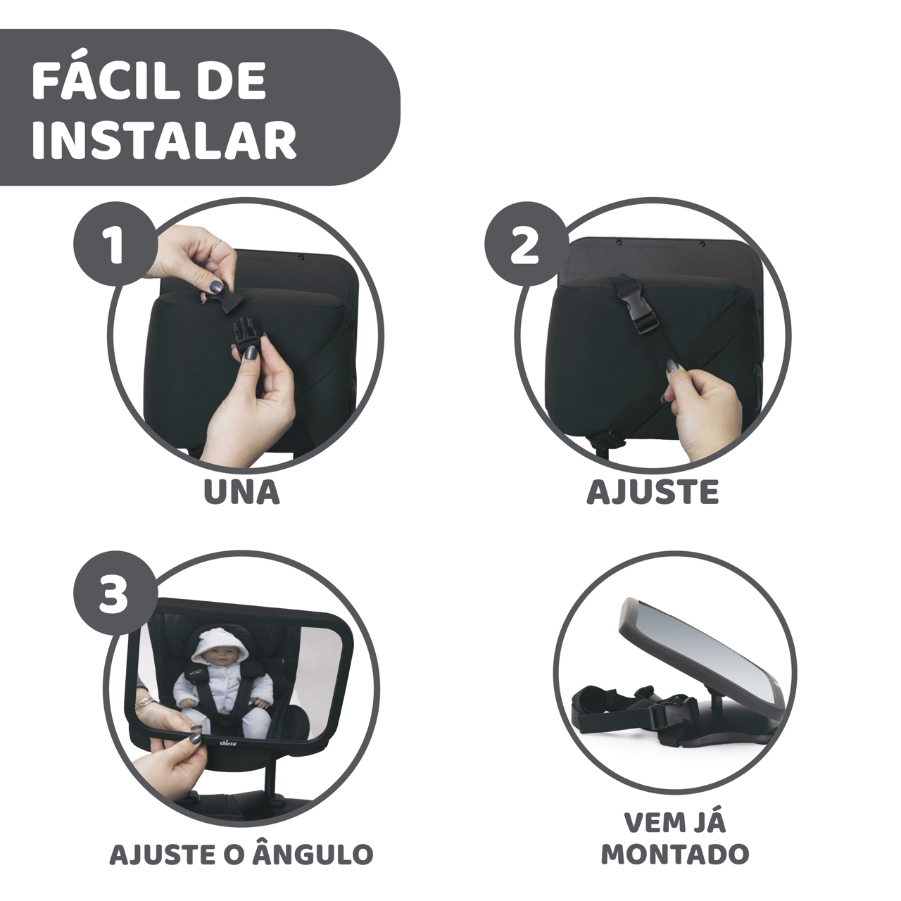 Espelho para banco traseiro