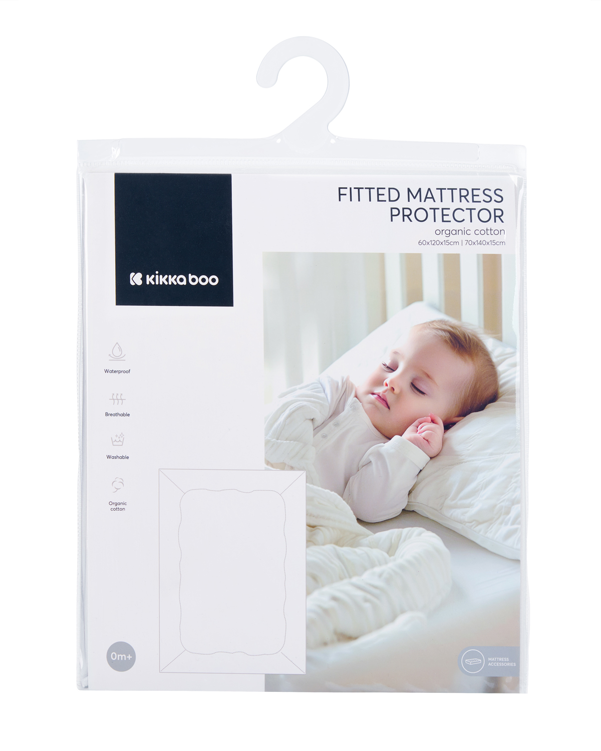 Protetor de colchão 60 × 120 algodão orgânico